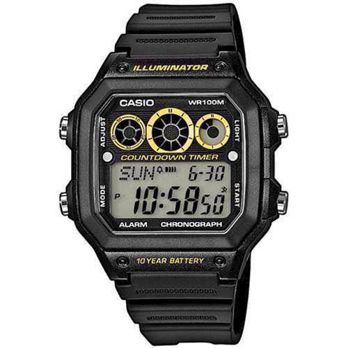 Image of Casio Classic herreur sort med gul